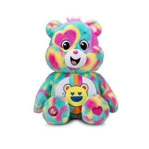 Care Bears Good Vibes Bear Jumbo Plush 24” Tie Die Rainbow Stuffed Animal - New